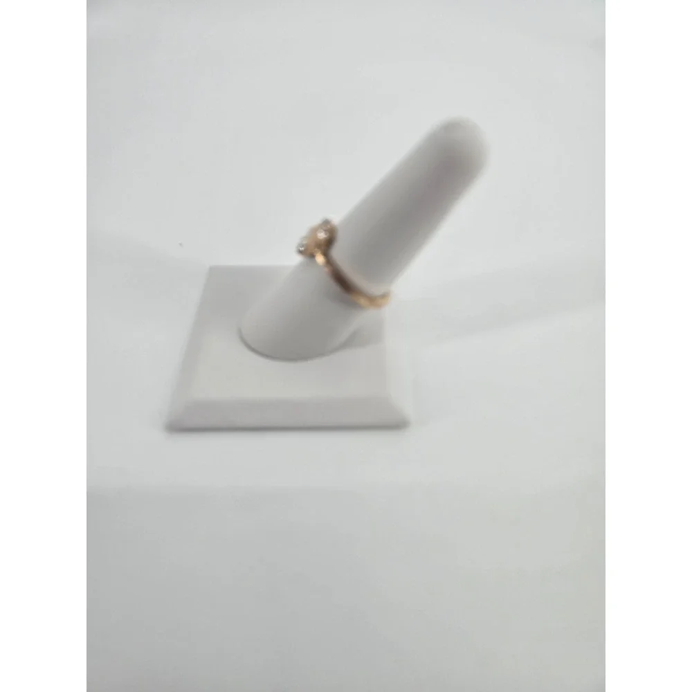 Ring Womens Size 7.5 Faux Opal Rhinestone Rose Gold Tone Cocktail EUC